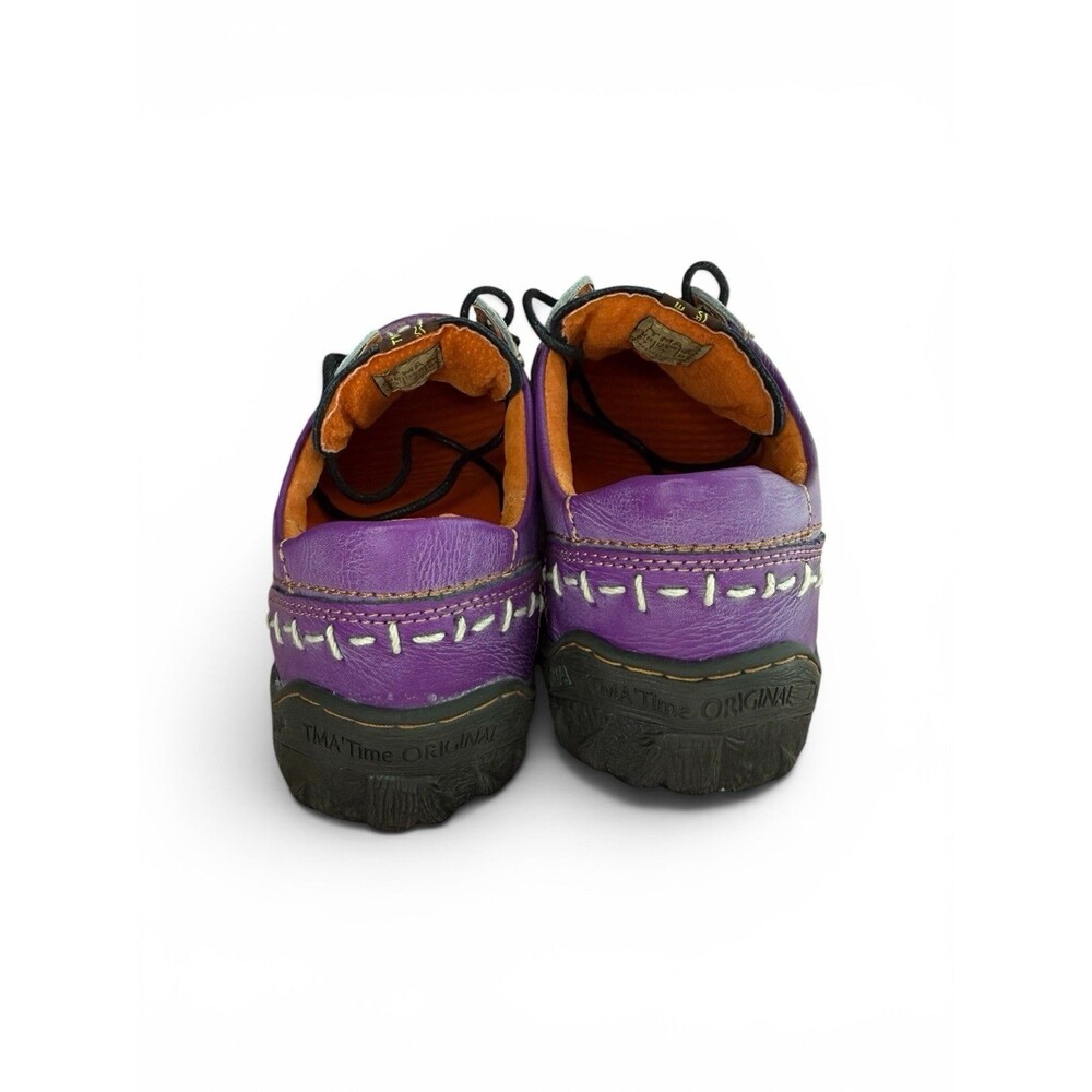 TMA Shoes Women's 7 Stumble Stuff Groovy Glides Washed Leather Purple - Picture 4 of 7